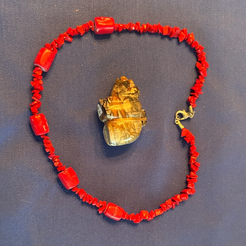 Vibrant Red Beaded Necklace